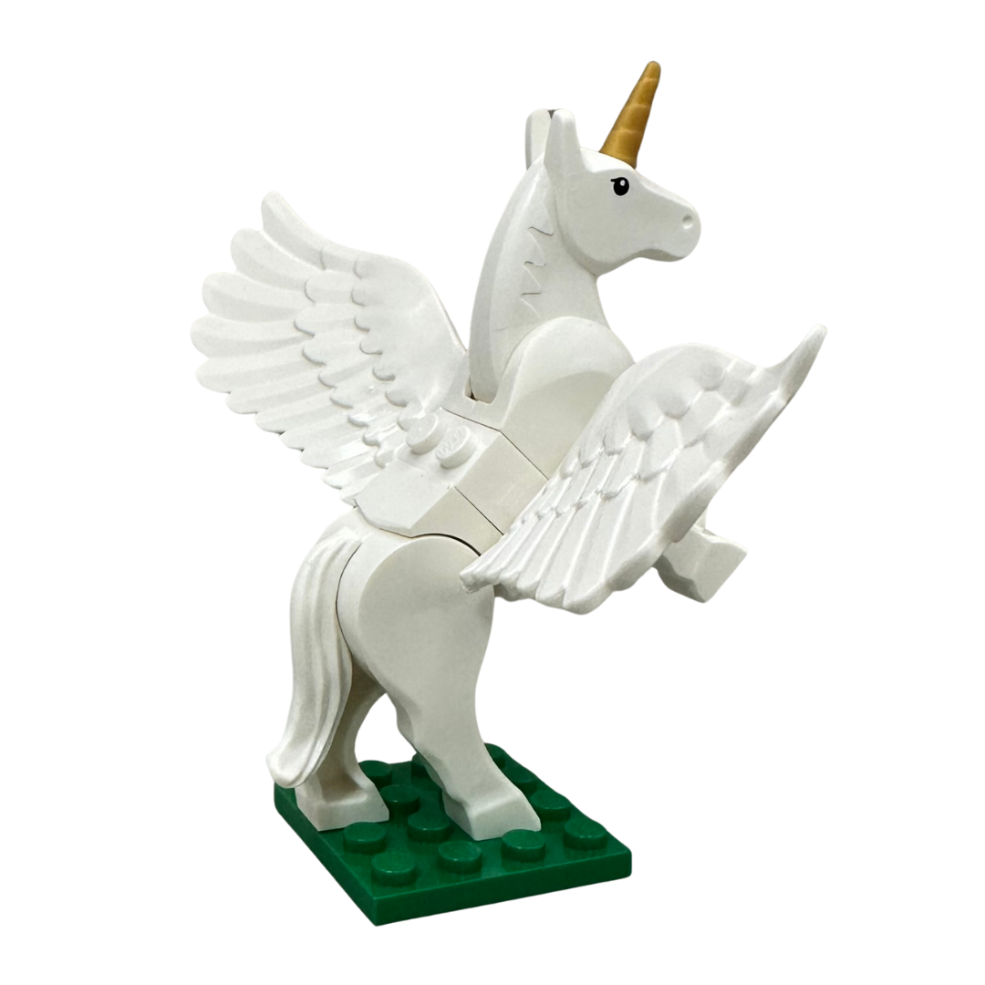 Unicorn w/ Pegasus Wings - Made from White LEGO Horse - Multiple Horn Colors Included!